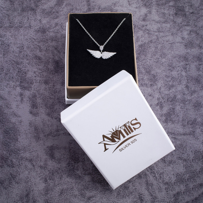 گردنبند نقره زنانه مدل بال فرشته M140 گردنبند نقره زنانه مدل بال فرشته M140