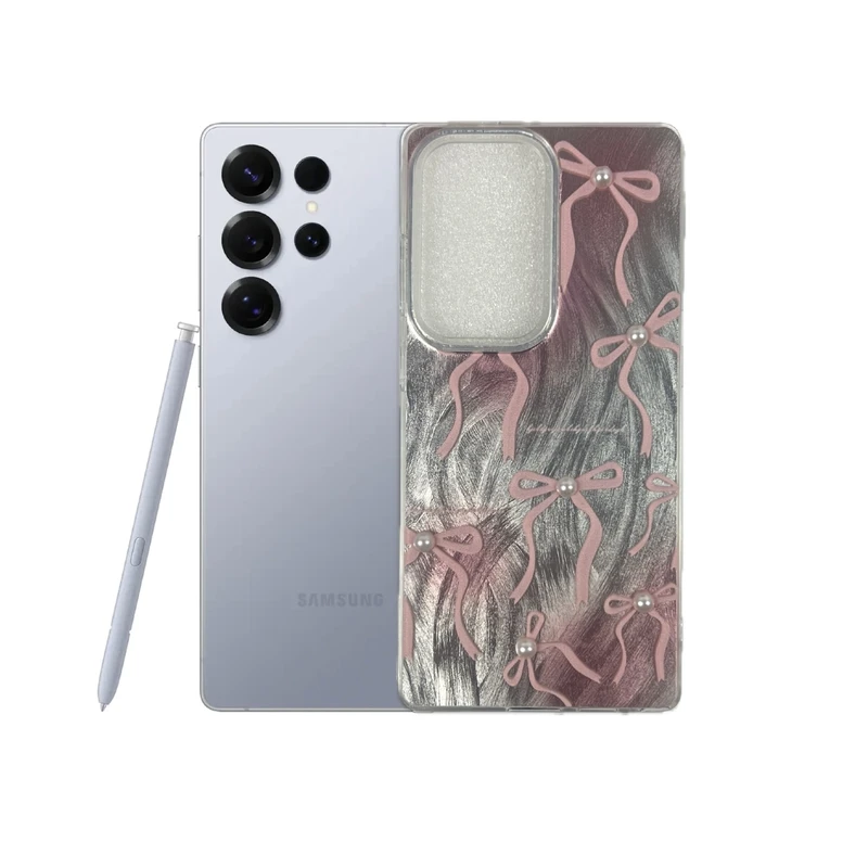 کاور طرح پاپیون مروارید برجسته مناسب برای گوشی موبایل سامسونگ Galaxy S25 Ultra