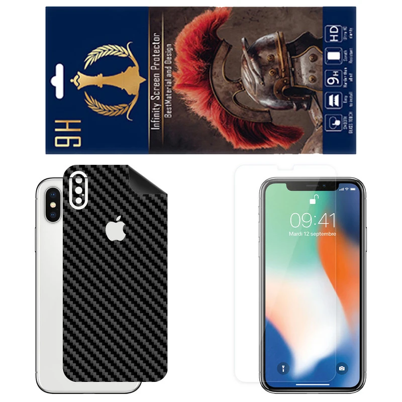 برچسب پوششی اینفینیتی مدل FC مناسب برای گوشی موبایل اپل iPhone 10S به همراه محافظ صفحه نمایش