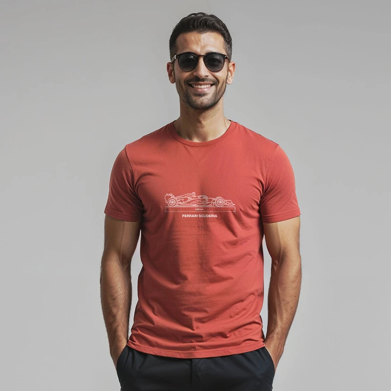 تی شرت آستین کوتاه مردانه مدل 14040210a رنگ قرمز