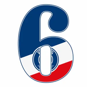  استند رومیزی تولد مدل عدد 6 طرح پاری سن ژرمن کد 1899