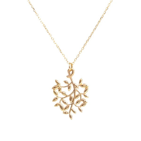 گردنبند طلا کم اجرت 18 عیار زنانه با زنجیر کابلی بان گالری مدل درخت زندگی