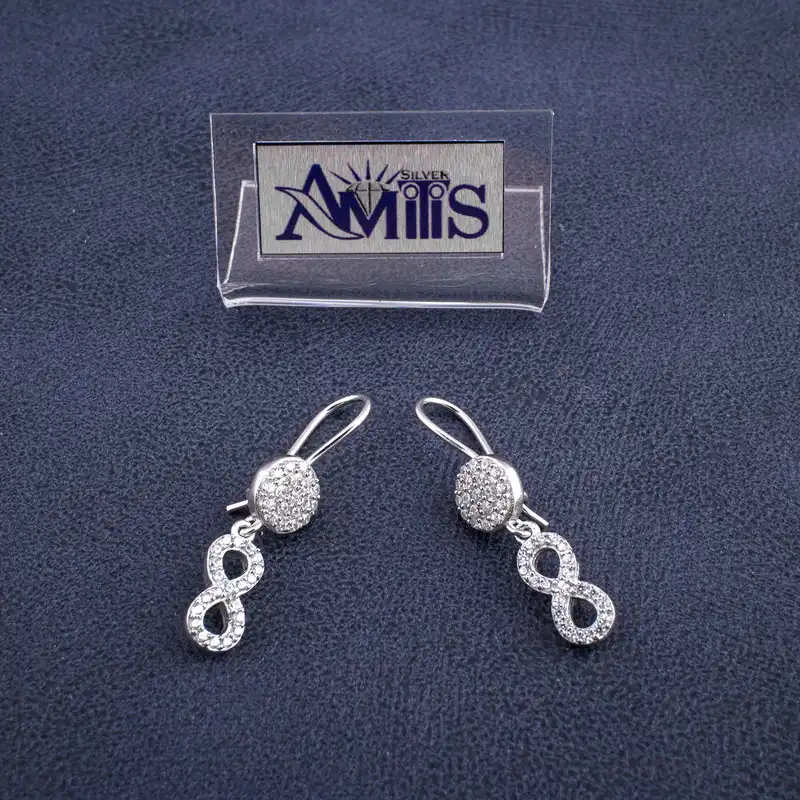 گوشواره نقره زنانه مدل بینهایت AVN-G0227