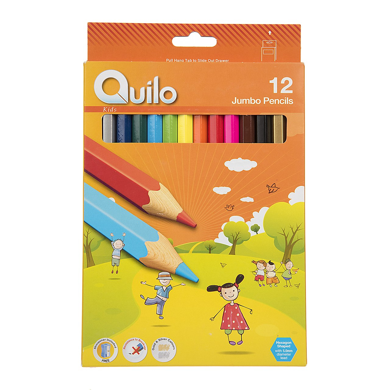 مداد رنگی 12 رنگ کوییلو سری Kids مدل Jumbo