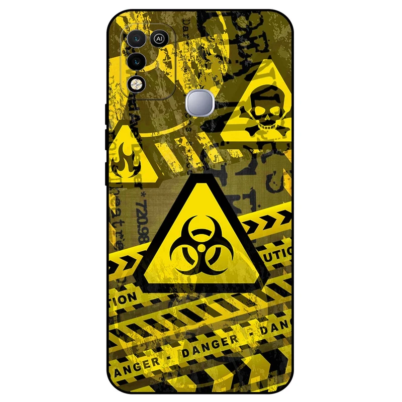 کاور مگافون طرح خطر مدل 7703 مناسب برای گوشی موبایل اینفینیکس Hot 10 Play / Hot 11 Play