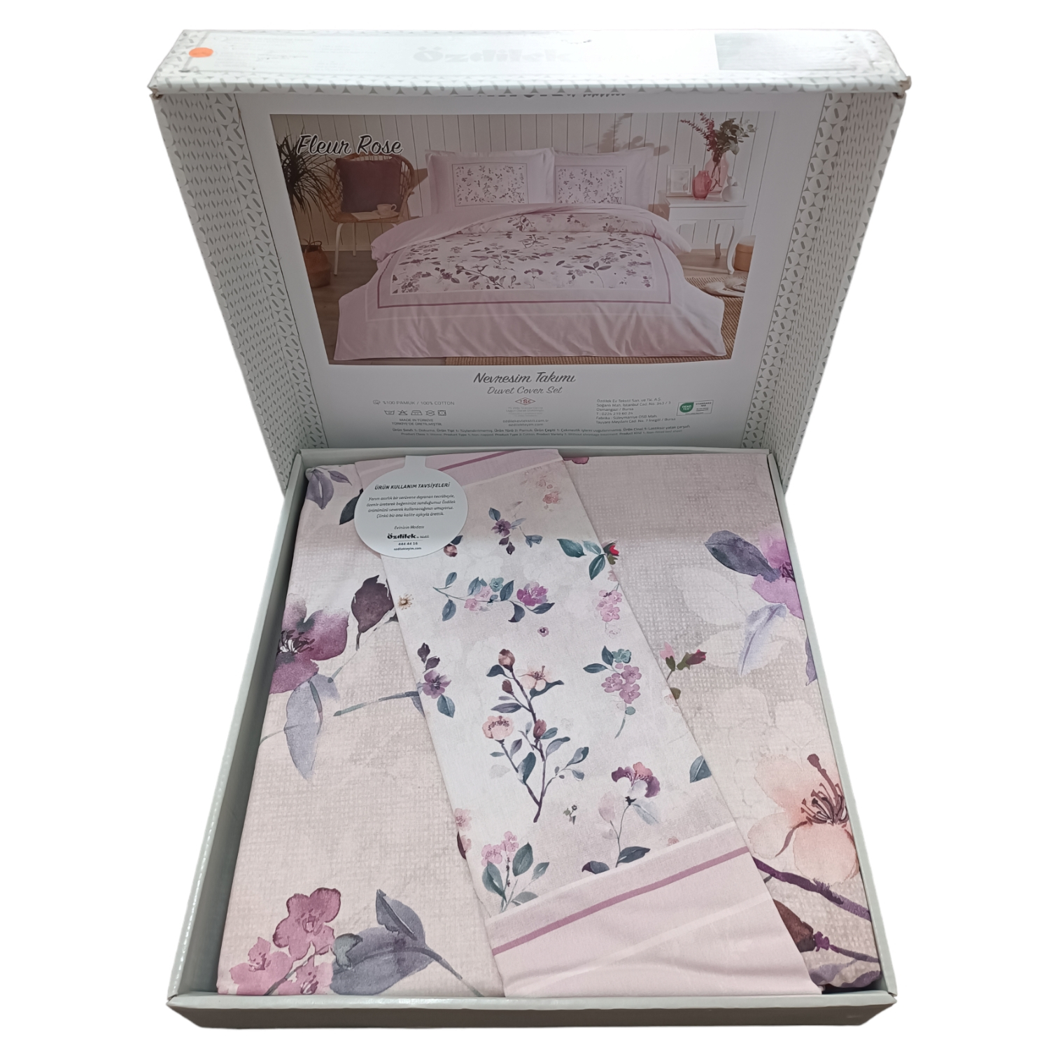 سرویس روتختی ازدیلک مدل Fleur Rose دو نفره 4 تکه