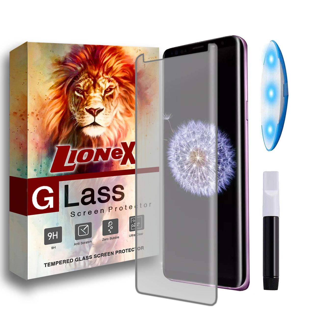 محافظ صفحه نمایش گلس UV Light لایونکس مدل LSP مناسب برای گوشی سامسونگ Galaxy S8