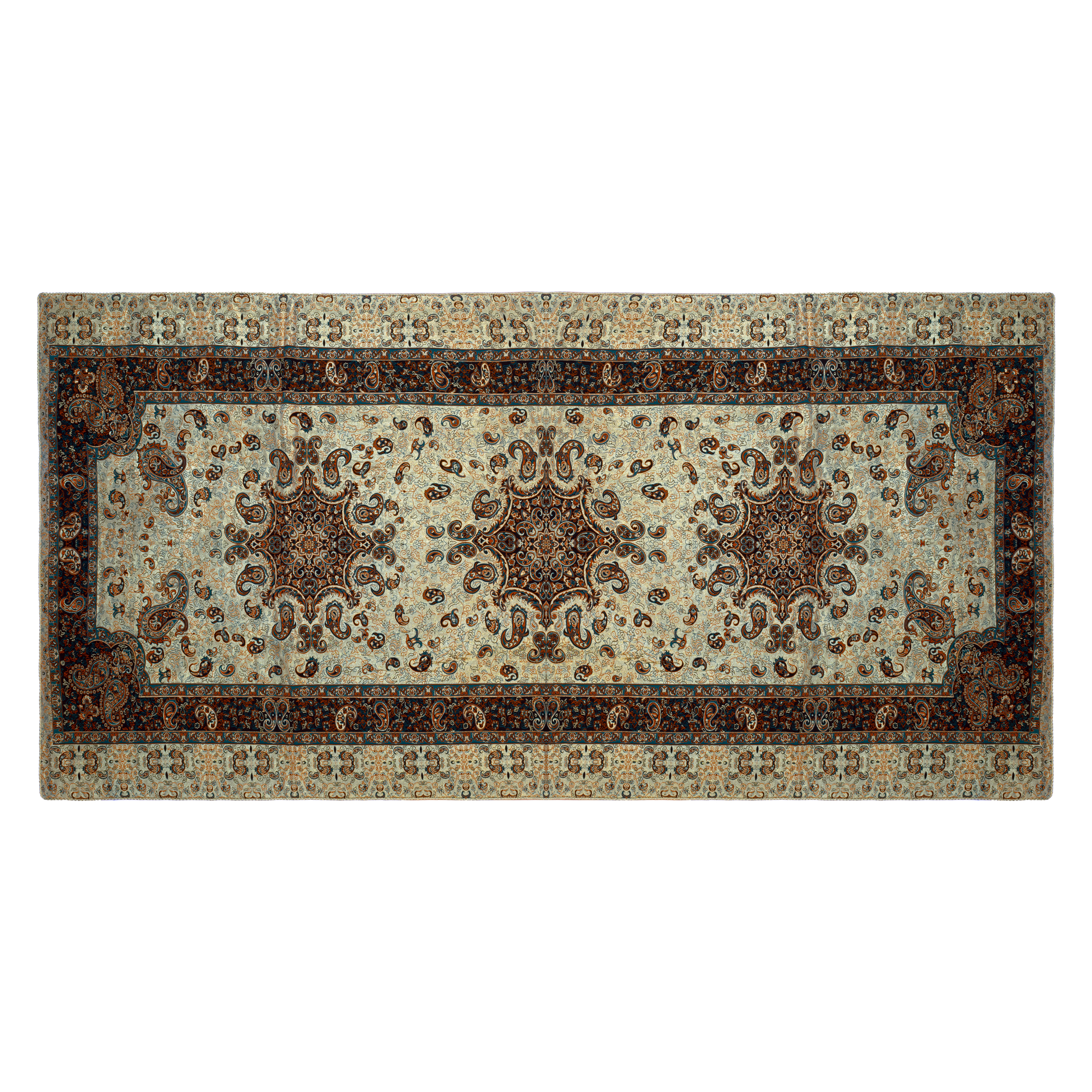 رومیزی ترمه ژینورا طرح کویر سایز 200x100 سانتیمتر