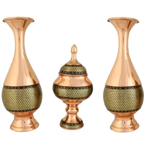 ست گلدان و شکلات خوری خاتم کاری کد F69