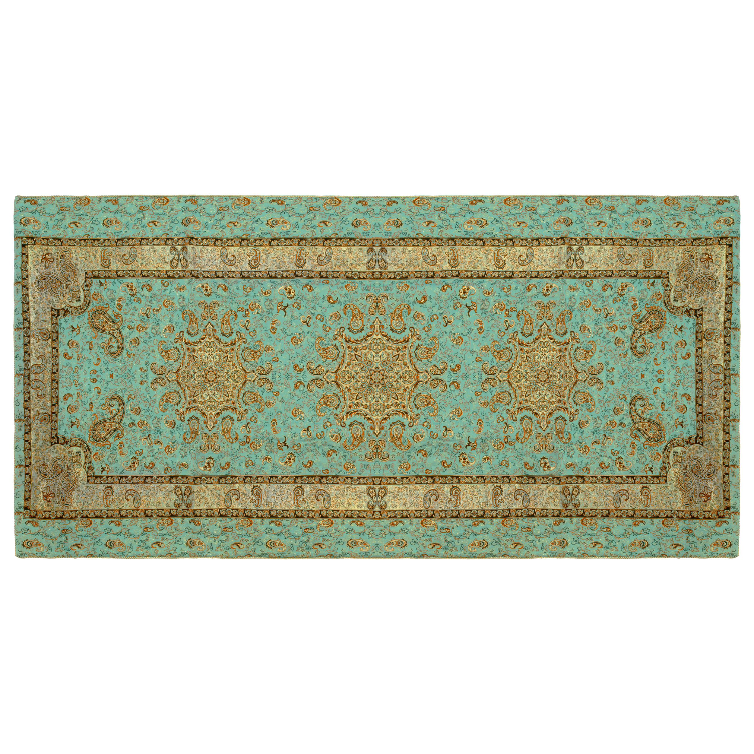 رومیزی ترمه ژینورا طرح بهار سایز 200x100 سانتیمتر