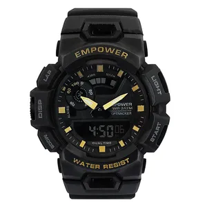 ساعت مچی عقربه‌ای کوارتز مردانه امپاور مدل دوزمانه پمپی دیجیتال و آنالوگ هیدرولیک کد 295