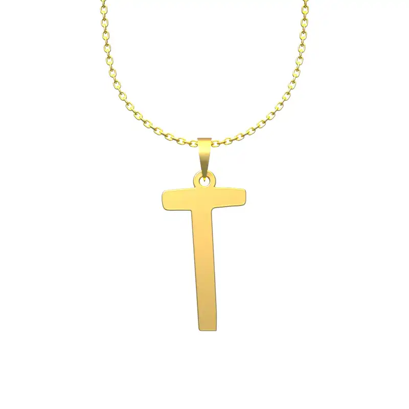 گردنبند طلا 18 عیار زنانه مدوپد مدل حرف T کد H3-1-1152