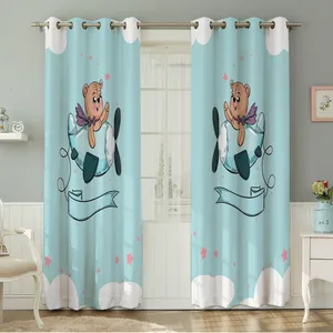 پرده نیروانا طرح  کودک مدل مخمل کد 8303 سایز 140×280 سانتی متر