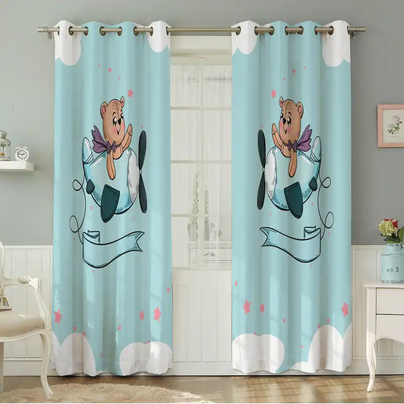 پرده نیروانا طرح کودک مدل مخمل کد 8303 سایز 140×280 سانتی متر