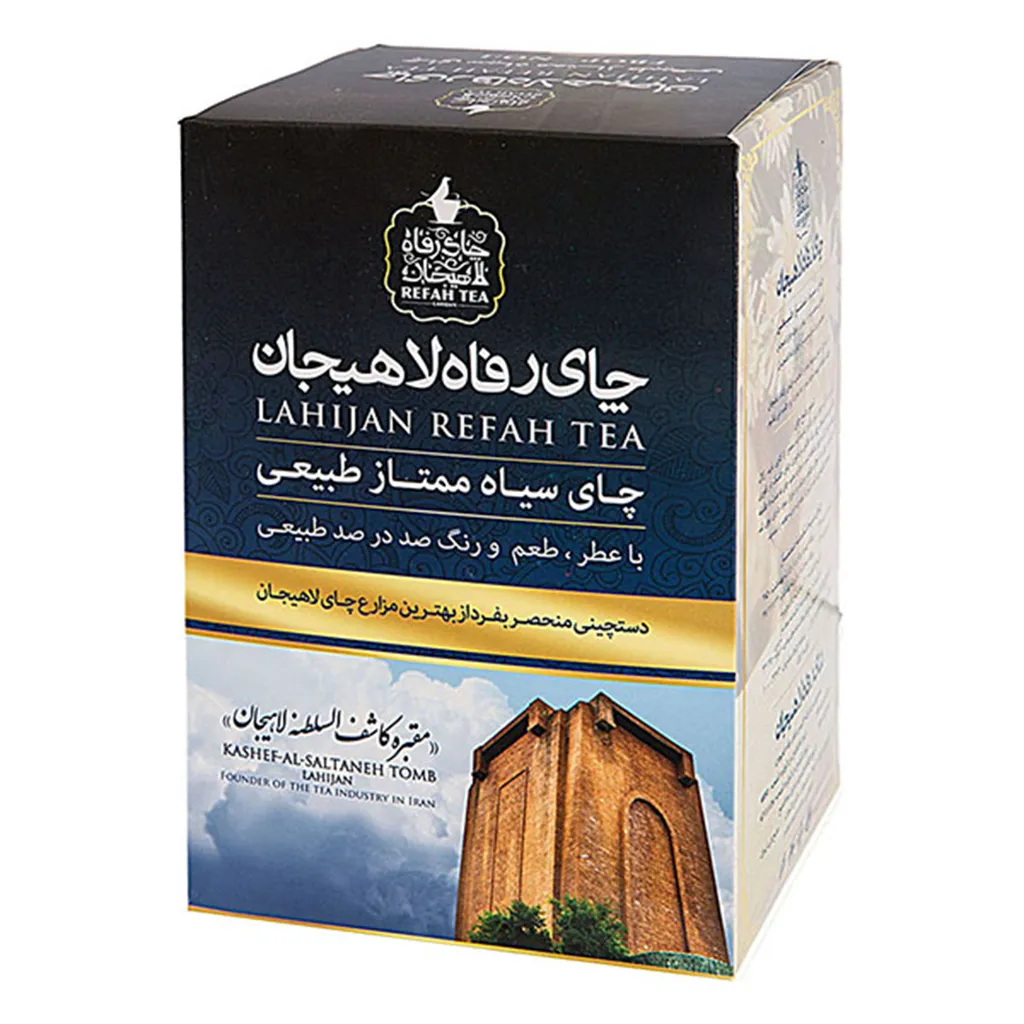 چای سیاه رفاه لاهیجان مدل ممتاز طبیعی مقدار 340 گرم