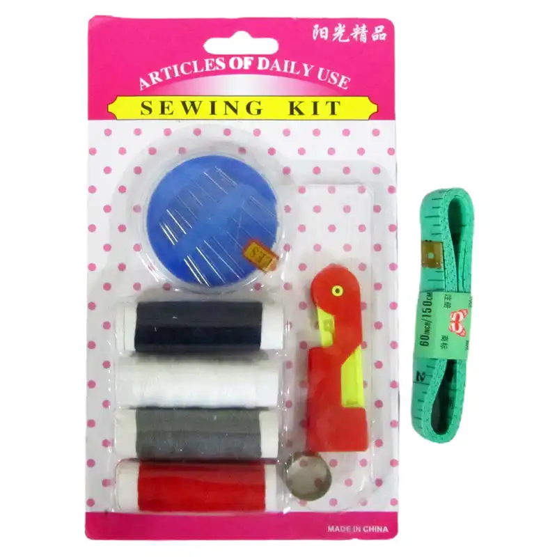 جعبه نخ و سوزن مدل یاس مجموعه 17 عددی