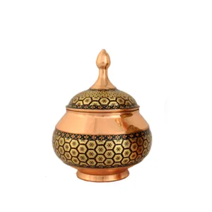 قندان خاتم کاری کد F614 ارتفاع 13 سانتی متر