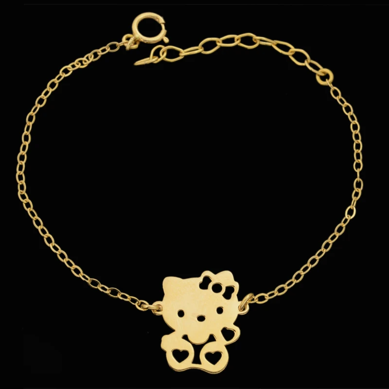 دستبند طلا 18 عیار دخترانه طلای مستجابی کد 67064