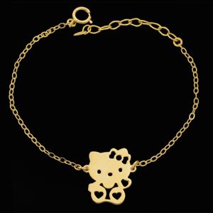 دستبند طلا 18 عیار دخترانه طلای مستجابی کد 67064