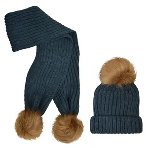 ست کلاه و شال گردن بافتنی بچگانه مدل P3-5004