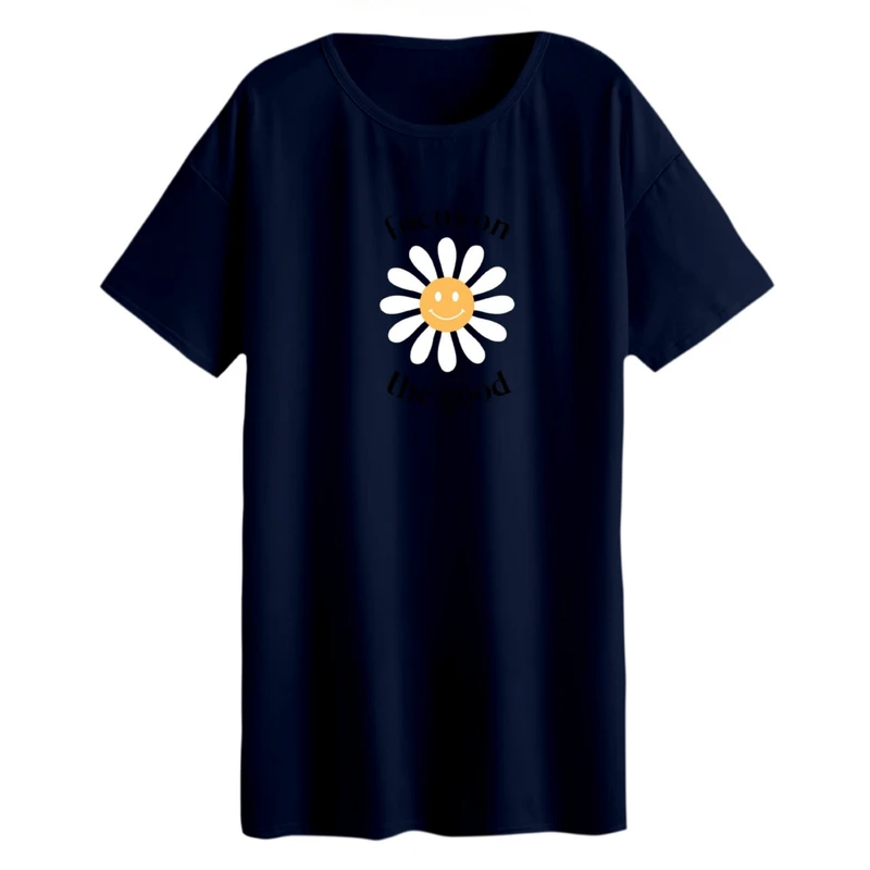 تی شرت لانگ آستین کوتاه زنانه مدل تکست مینیمال کد 05