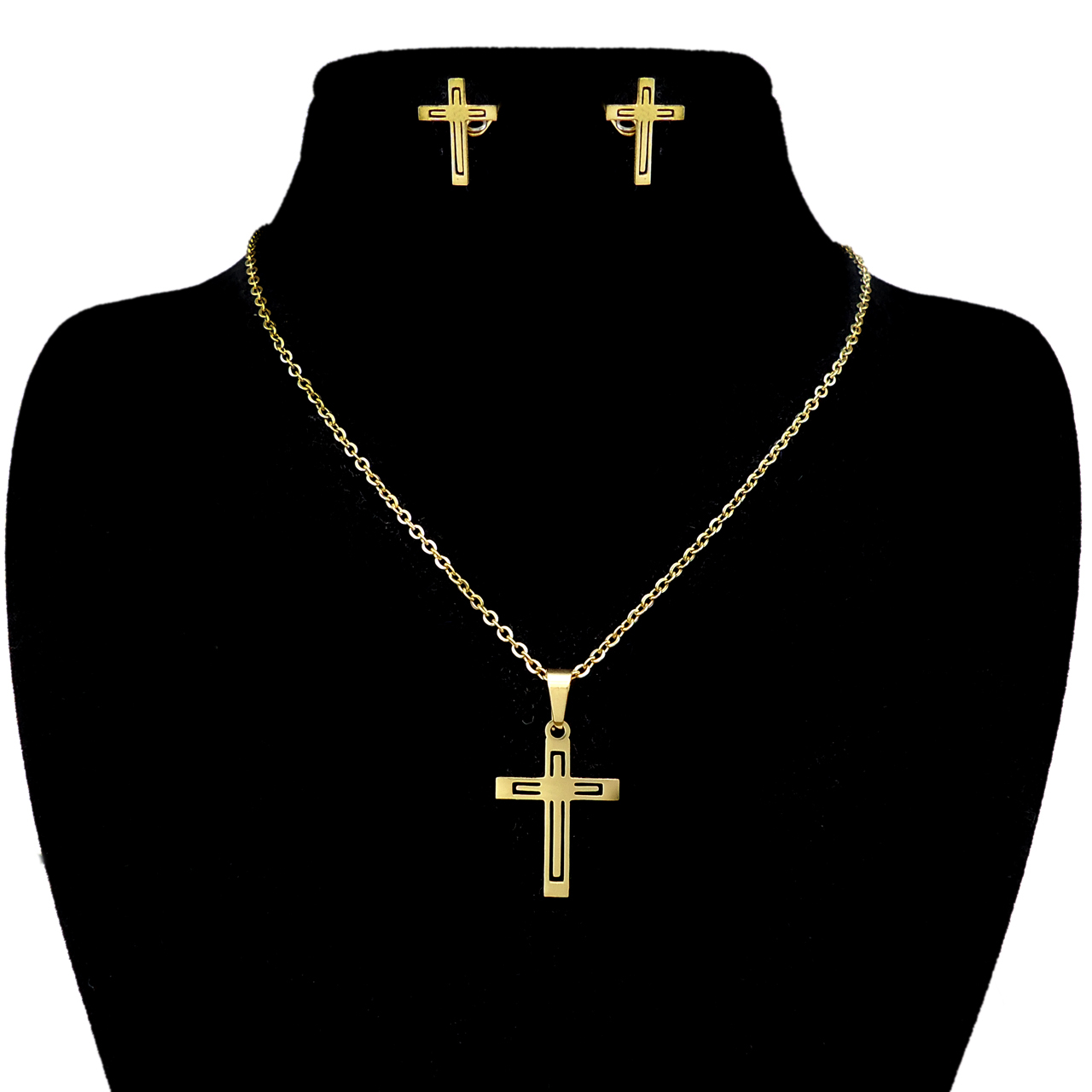 نیم ست آی جواهر طرح صلیب کد 11755N