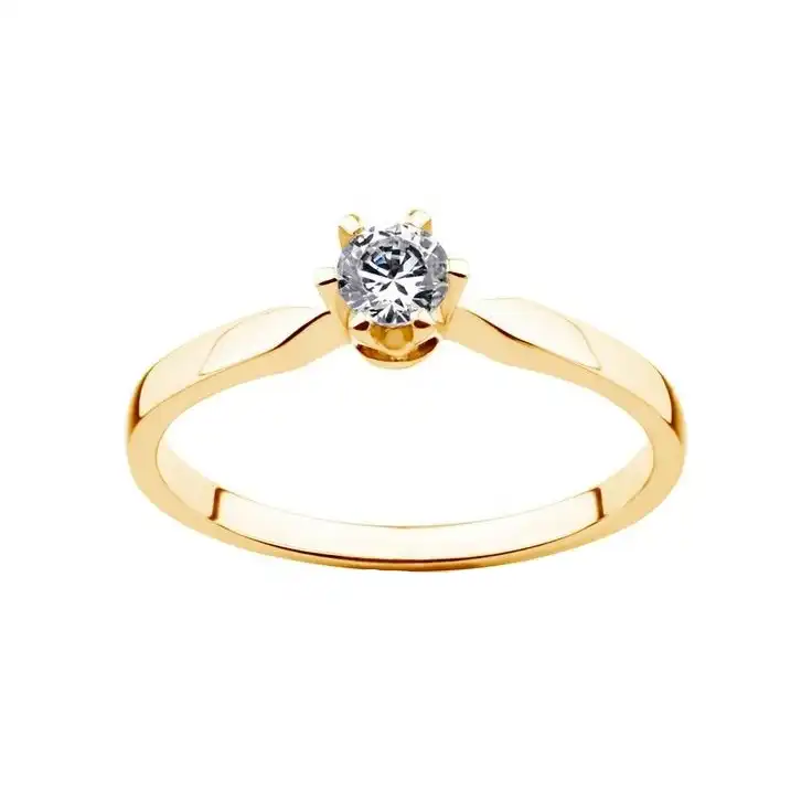 انگشتر طلا 18 عیار زنانه قیراط طرح تک سنگ کد GH2624