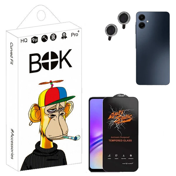 محافظ صفحه نمایش بوک مدل Antistatic touch مناسب برای گوشی موبایل سامسونگ galaxy a06 به همراه محافظ لنز