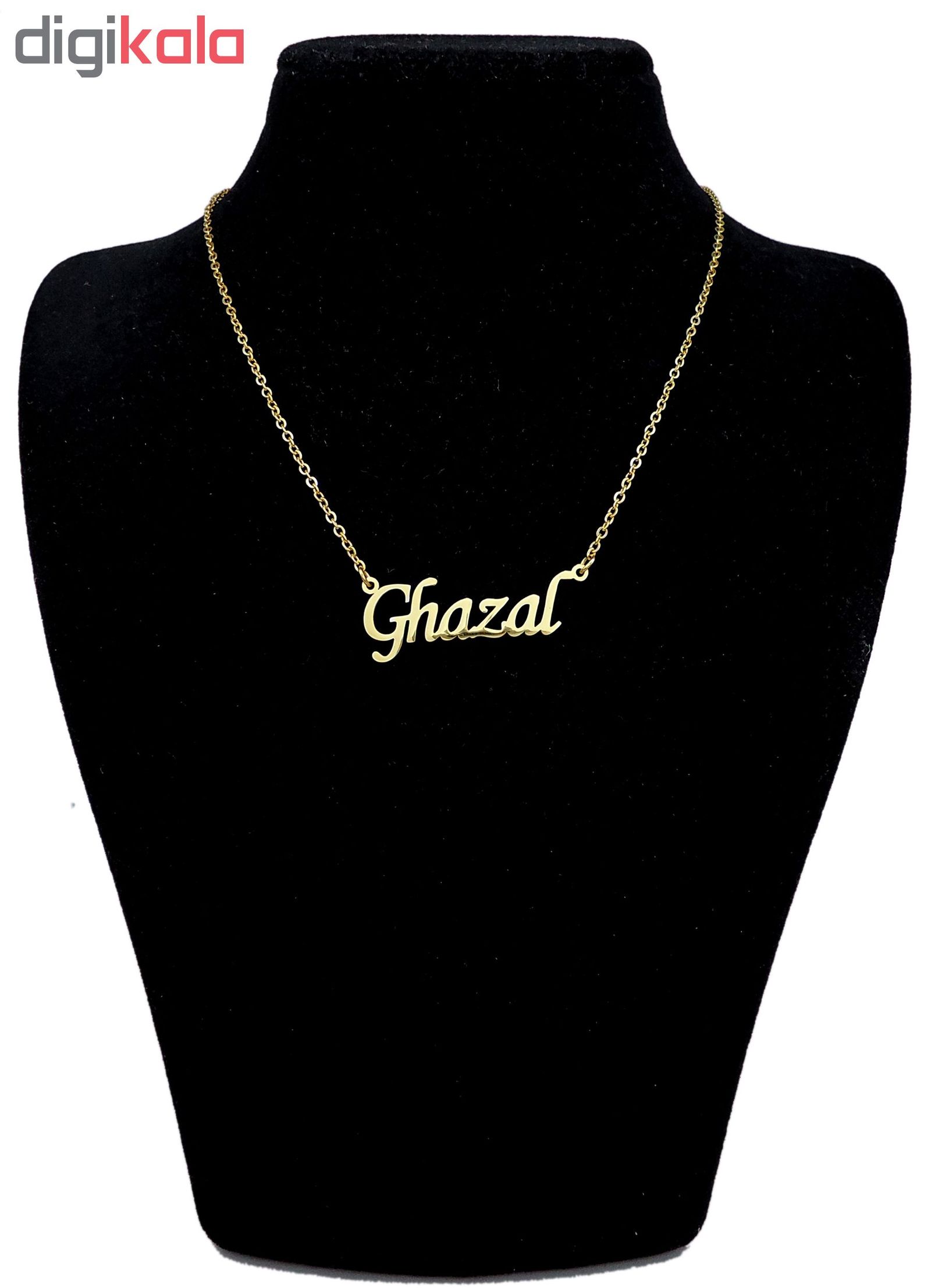گردنبند آی جواهر طرح غزل کد 1100107GE -  - 3