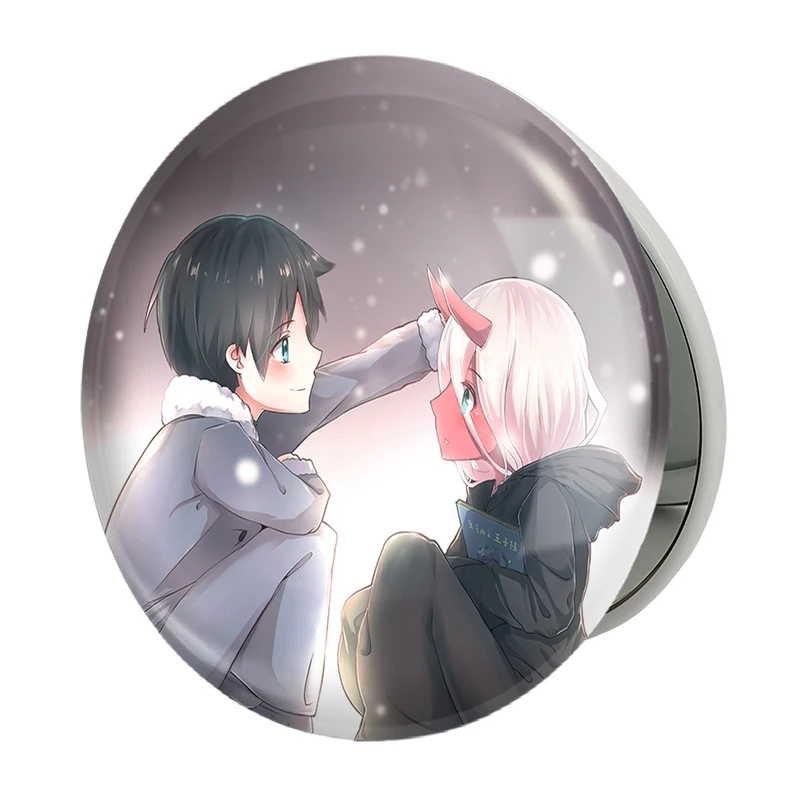 آینه جیبی خندالو طرح زیروتو و هیرو انیمه دارلینگ در فرنکس  مدل تاشو کد 12004 