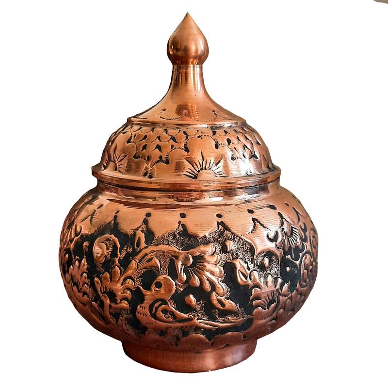 قندان مسی مدل قلم زنی کد M_132