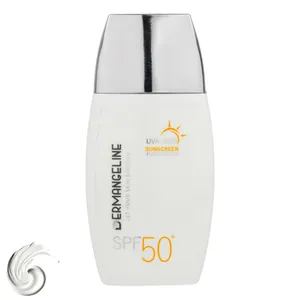 کرم ضد آفتاب بی‌رنگ صورت درمنجلین SPF 50 مدل Fusion Water محافظ در برابر اشعه UVA و UVB مناسب برای انواع پوست حجم 50 میلی‌لیتر