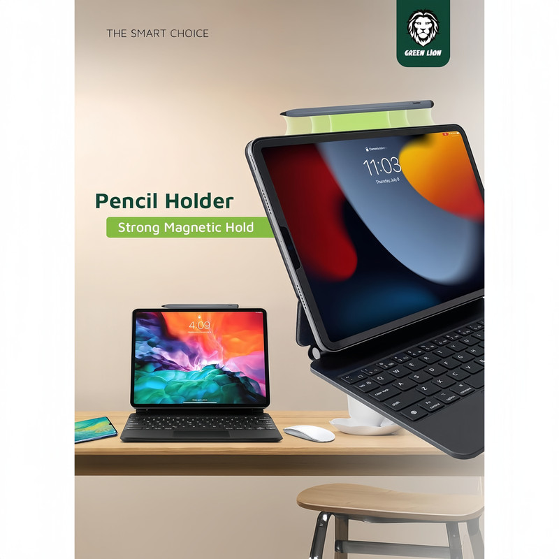 کیف کلاسوری کیبورد دار گرین لاین مدل Magic مناسب برای تبلت اپل iPad Pro 13 2024