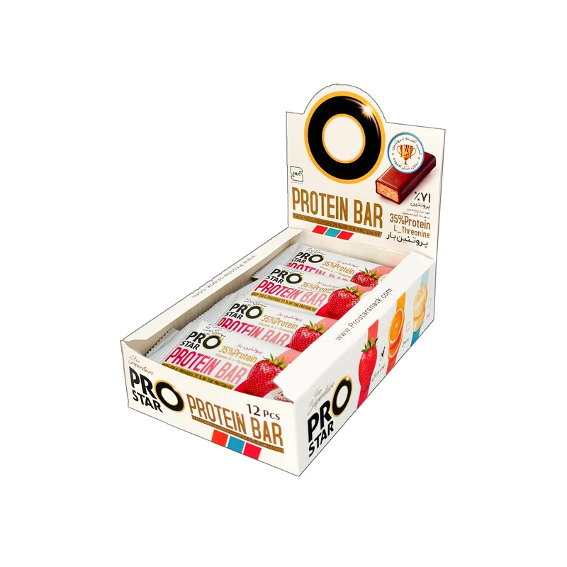 پروتئین بار توت فرنگی کلاسیک 35%پرواستار - 40گرم
