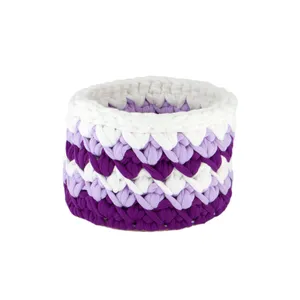 سبد قلاب بافی طرح purple & white
