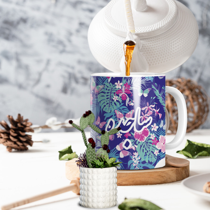 ماگ لاژید مدل اسم ساجده طرح سنتی