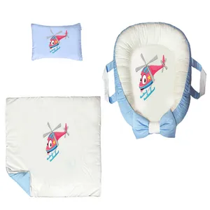 سرویس خواب سه تکه نوزاد ناریکو مدل گارد محافظ دار طرح هلیکوپتر کد 062