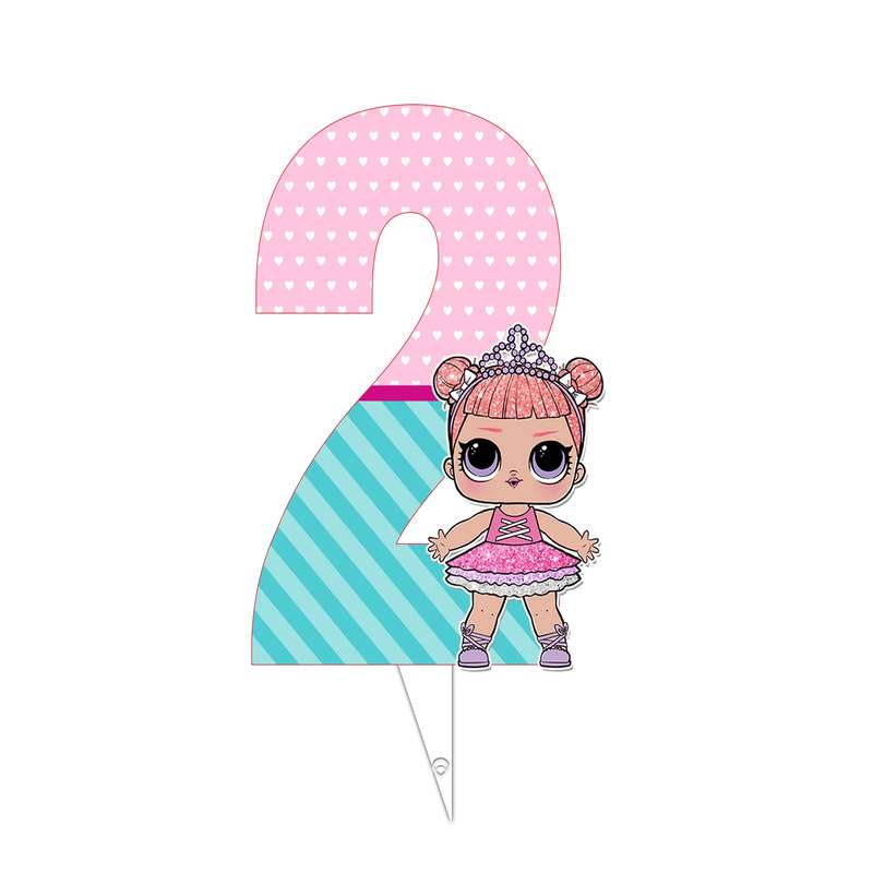 تاپر تولد طرح عدد 2 مدل ال و ال سورپرایز کد 09