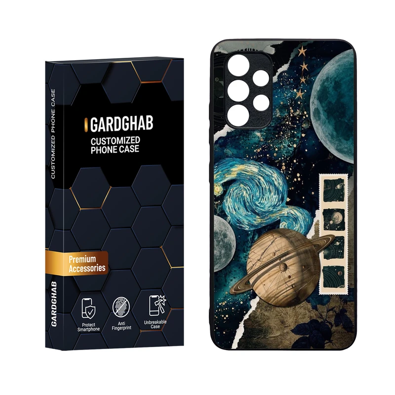 کاور گارد قاب مدل دورژله ای پشت گلس هنری مناسب برای گوشی موبایل سامسونگ Galaxy A32 4G