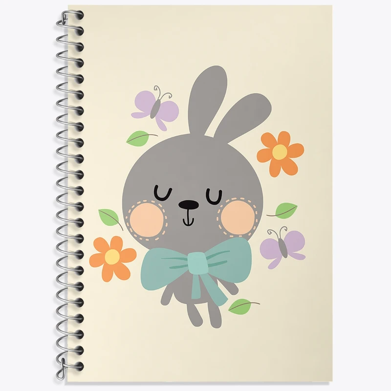 دفتر زبان 50 برگ خندالو مدل دو خط طرح خرگوش کیوت کد N1532