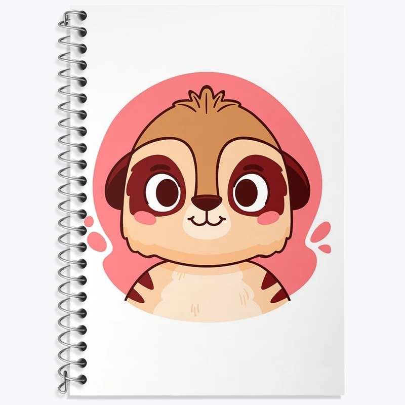 دفتر زبان 50 برگ خندالو مدل سه خط طرح میرکت حیوانات بامزه کد 37137