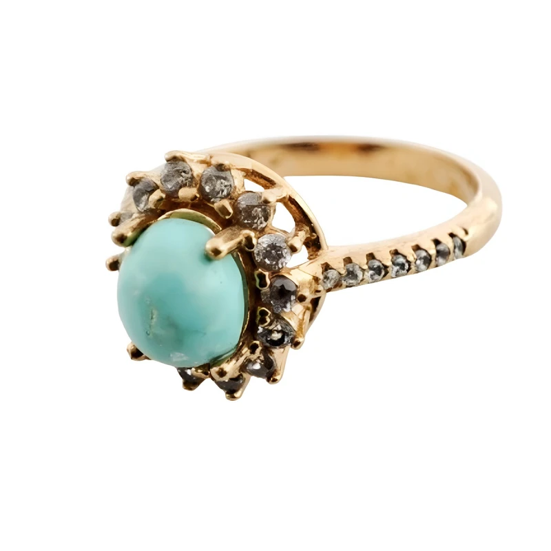 انگشتر زنانه مدل طلا روس فیروزه نیشابور q031