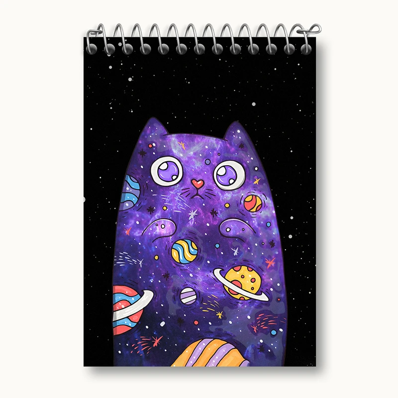 دفتر یادداشت 50 برگ خندالو طرح گربه ی فضایی کد N4442