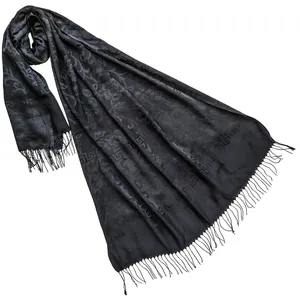 شال زنانه مدل خود مجلسی ریشه دار کد ZVD - 3068
