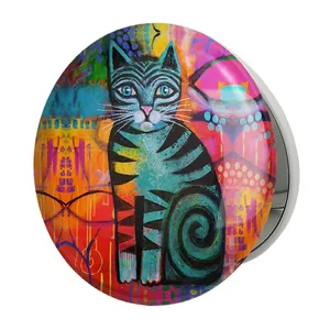 آینه جیبی خندالو طرح نقاشی انتزاعی مدل تاشو کد 5309 