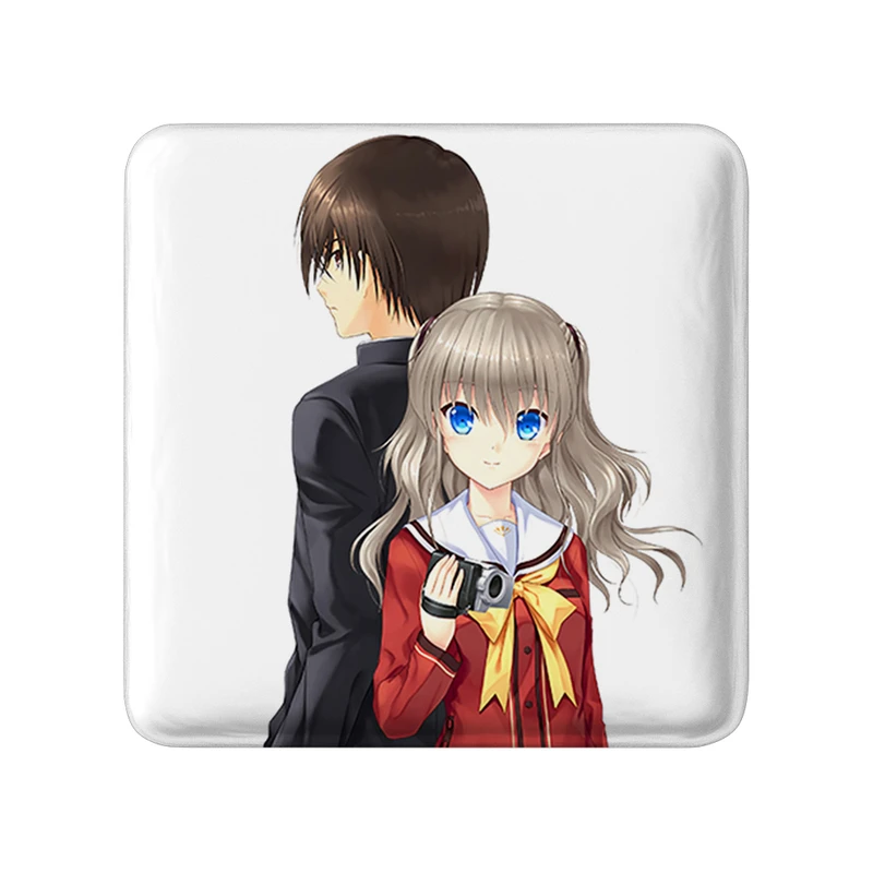 مگنت خندالو طرح ‏میسوزو و توموری انیمه شارلوت مدل مربعی کد 32114