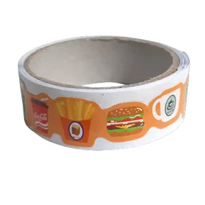 چسب نواری مدل حاشیه دار طرح خوراکی فست فود عرض 1.5 سانتی متر