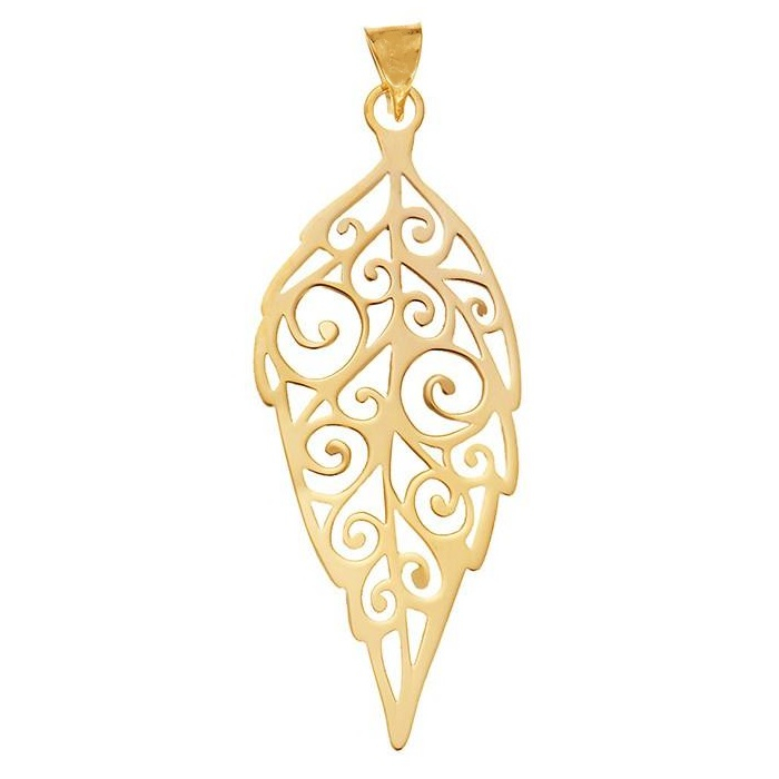 آویز نقره طرح برگ کد 01