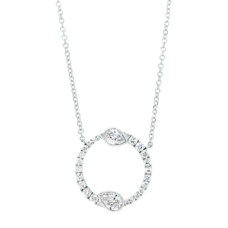 گردنبند نقره زنانه قیراط طرح دایره کد GH4431