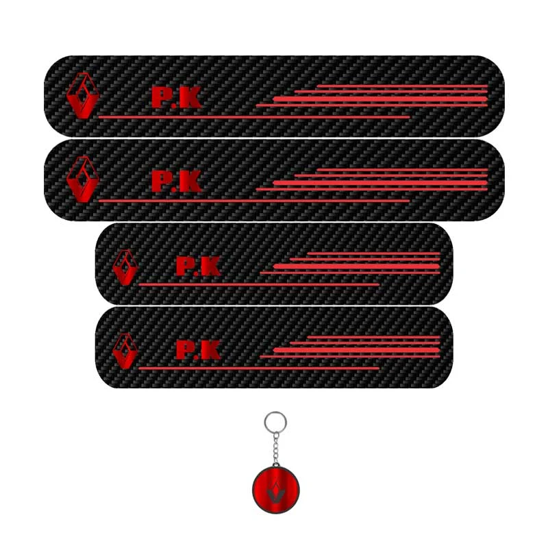 برچسب پارکابی خودرو لندمون کد LC039 MR مناسب برای رنو PK مجموعه 4 عددی به همراه جاکلیدی
